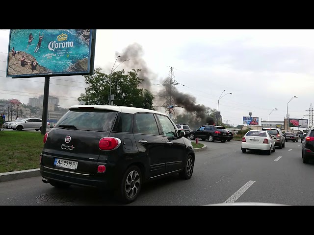 Видео горящей машины