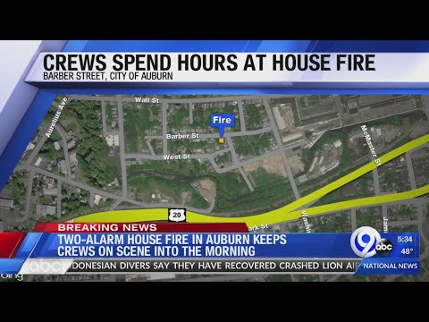 Crews in Auburn work through the night to beat house fire