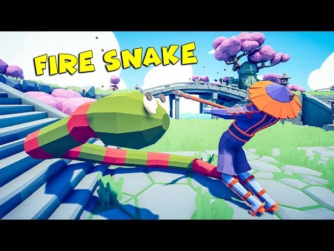 TABS Modded Gameplay - Fire Snake 1v1 Dynasty Unit