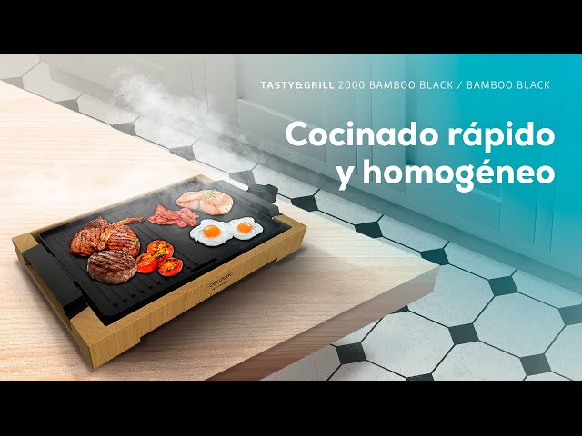 Gril d'intérieur Cecotec Tasty&Grill 2000 Bamboo Black 2000W antiadhésif bambou video