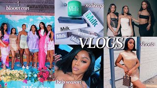 VLOGS: WEEKENDS WITH MIKARIA!! | bloom con, makeup gift, shoots, new hair, friends, collabs, & more!