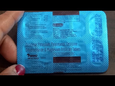 DICLOFENAC POTASSIUM 50MG , PARACETAMOL 325MG, CETRIZINE 5MG,MAGNESIUM TRISILICATE 100MG TABLETS