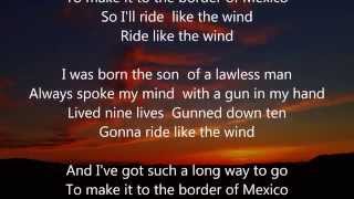 Christopher Cross - Ride Like The Wind - Scroll Lyrics &quot;22&quot;