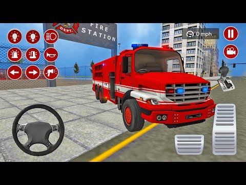 Real Fire Truck Driving Simulator: Fire Fighting #5 - Vintage 1980 GMC Fire Truck - Android Gameplay