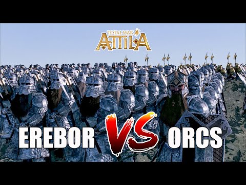 The Lord Of The Rings - Erebor Dwarf VS Dol Guldur Orcs - Attila Total War Cinematic Battle