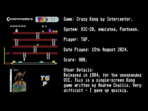 Crazy Kong - Interceptor Micros - VIC-20 - Pantheon - 900 points.