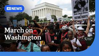 Thousands march on Washington protesting Supreme Court redistricting ruling weakening Voting Rights Act