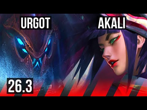 URGOT vs AKALI (TOP) | Good KDA: 14/1/5 | KR Master | 26.3