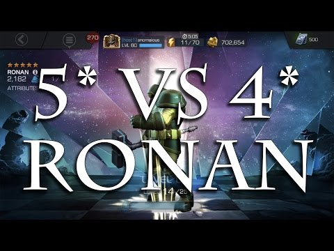 5* vs 4* Ronan Stats Comparison + Leveling Up - Marvel: Contest of Champions