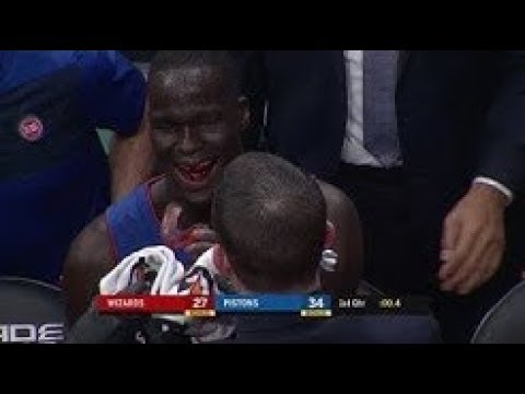 Thon Maker Loses Front TOOTH Blocking Bobby Portis! Detroit Pistons vs Washington Wizards 2019