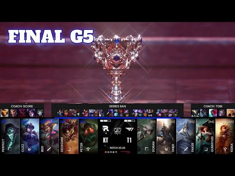 KT vs T1 - Game 5 | Grand Finals LoL Worlds 2025 | T1 vs KT Rolster G5 full