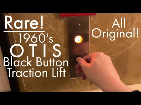 Rare!: All Original 1960's Otis 'Black Button' Traction Lift in a Hotel