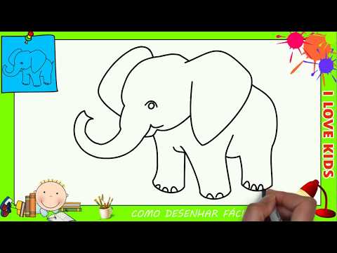 Como desenhar elefante para colorir - Como desenhar