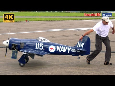 GIANT SCALE WW2 RC Hawker Sea Fury MOKI RADIAL *BEST SOUND* (BMFA NATS 2017) [*UltraHD and 4K*]