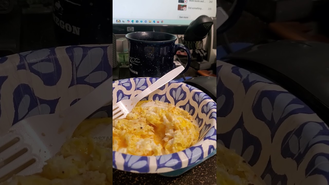 Mixture of left over cheese and eggs
