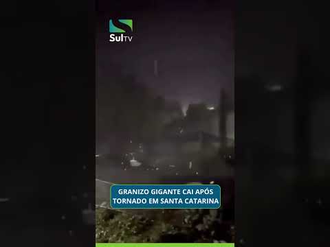 O tamanho impressiona! Granizo gigante atinge cidade no Oeste de SC #sultv #redaçãosultv