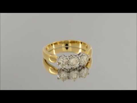 18ct Gold 1 Carat Diamond Trilogy Ring - D1154
