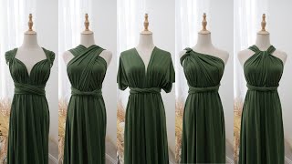 6 Ways To Tie Infinity Dress Tutorial (EASY) | Model Chic