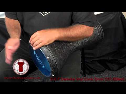 Gawharet El Fan Darbuka Black Vinyl Covered Doumbek - professional beautiful drum