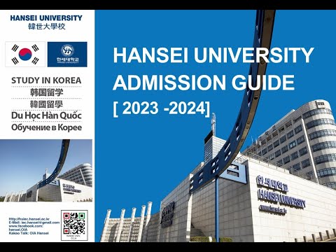 HANSEI UNIVERSITY ADMISSION 2023-2024 YouTube Thumbnail