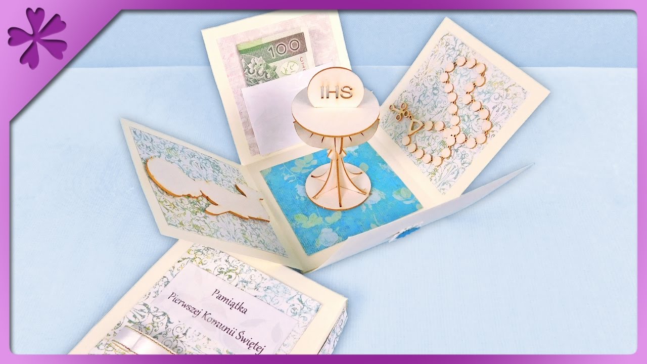 DIY 3D card for First Communion (ENG Subtitles) - Speed up #349