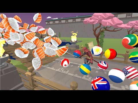 Escape from Sushi🍣 country marble race