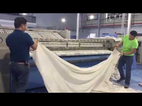 Ironing machine with folding machine for 5 stars hotel laundry