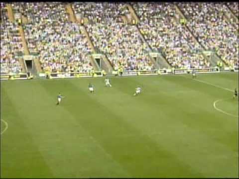 Henrik Larsson chipped goal for Celtic against rangers..