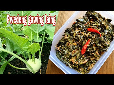 Laing gamit ang dahon ng Kohlrabi or Cabbage turnip | Shrimp & Turnip greens in coconut milk | Laing