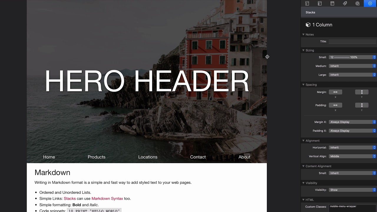 Menu Layouts - Thinking Outside of the Box with Foundation 6 Stacks