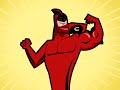The Fairly OddParents Adam West Putting On The Crimson Chin Costume