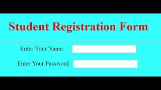 21. Form with Text Box Password Hidden Input Type in HTML