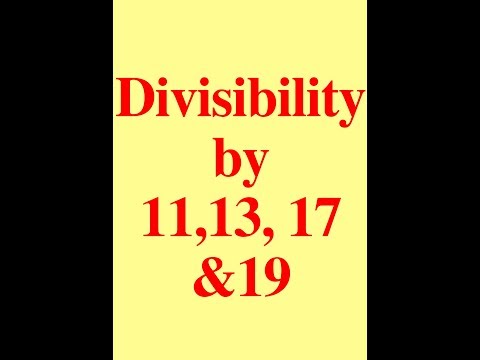 Division Tricks | Divide any number by 11,13,17 and 19 in secs