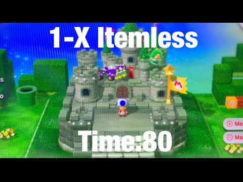 1-X Itemless Speedrun: Super Mario 3d World