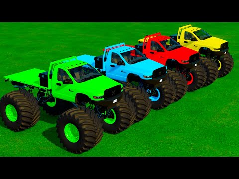 MONSTER TRUCK TRANSPORTATION WITH VOLVO TRUCKS & STUNTS - Farming Simulator 2022