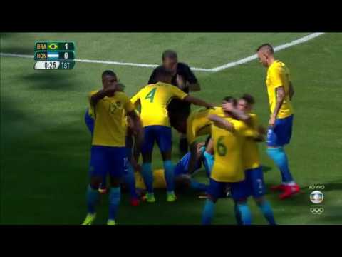 Neymar faz gol aos 14 segundos semifinal Brasil x Honduras Jogos Olmpicos Futebol masculino 2016