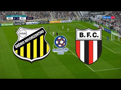 NOVORIZONTINO X BOTAFOGO-SP - CAMPEONATO PAULISTA 2020 - TROFÉU INTERIOR - 29/07/2020 - PES 2020
