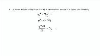 Determine whether an equation defines y as a function of x