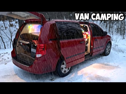Car Camping in Freezing Ice Storm, Someone Messed with my Van!