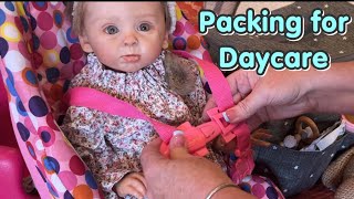 Getting Riley ready for daycare | packing her diaper bag| reborn role play