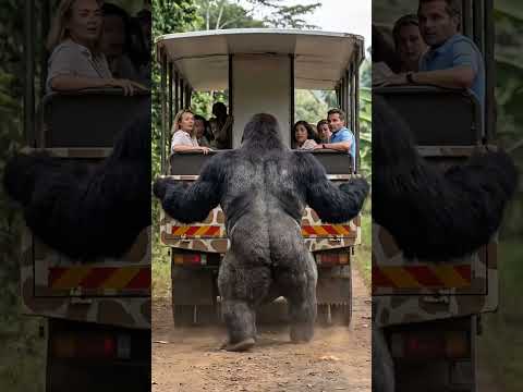Gorilla Rescue Safari Bus From Disaster #rescue #animals #wildlife