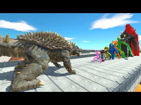 Anguirus vs Rainbow Friends LAVA DEATH RUN - Animal Revolt Battle Simulator