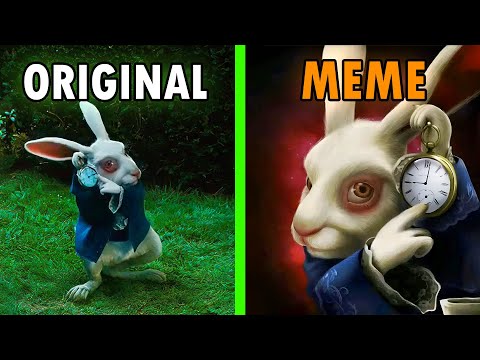 Rabbit Pointing at Clock Original VS Meme / Rabbit holding Clock Original | All Roads Lead to Rome