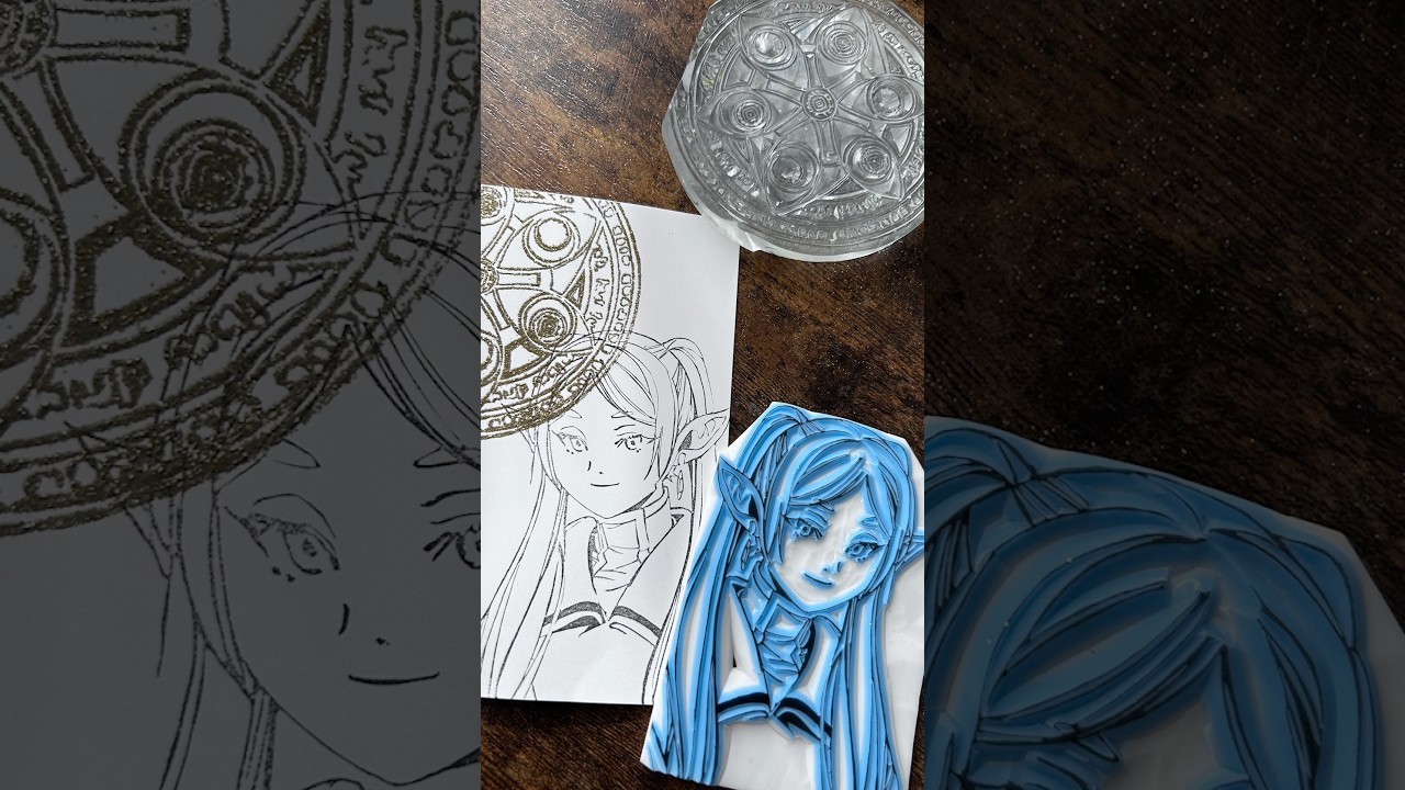 消しゴムはんこでゾルトラーク彫ってみた #eraserstamp #消しゴムはんこ #anime #葬送のフリーレン #ゾルトラーク#フリーレン#frieren
