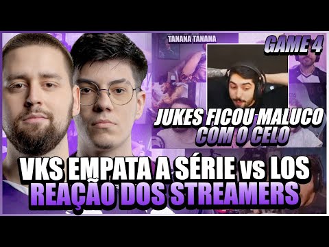 STREAMERS REAGEM AO EMPATE DA VIVO KEYD vs LOS COM UM GAME PARA O REVERSE SWEEP - PLAYOFF - CBLOL