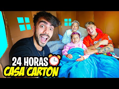 24 HORAS EN UNA CASA DE CARTON! *dormimos juntos*