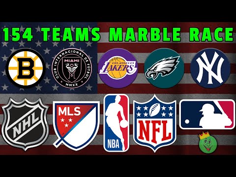 American Sports Marble Race - NBA vs NFL vs MLB vs NHL vs MLS