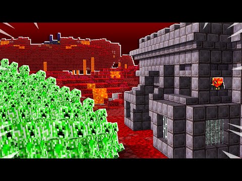 Netherite Bunker vs 1000 CREEPERS! - Minecraft