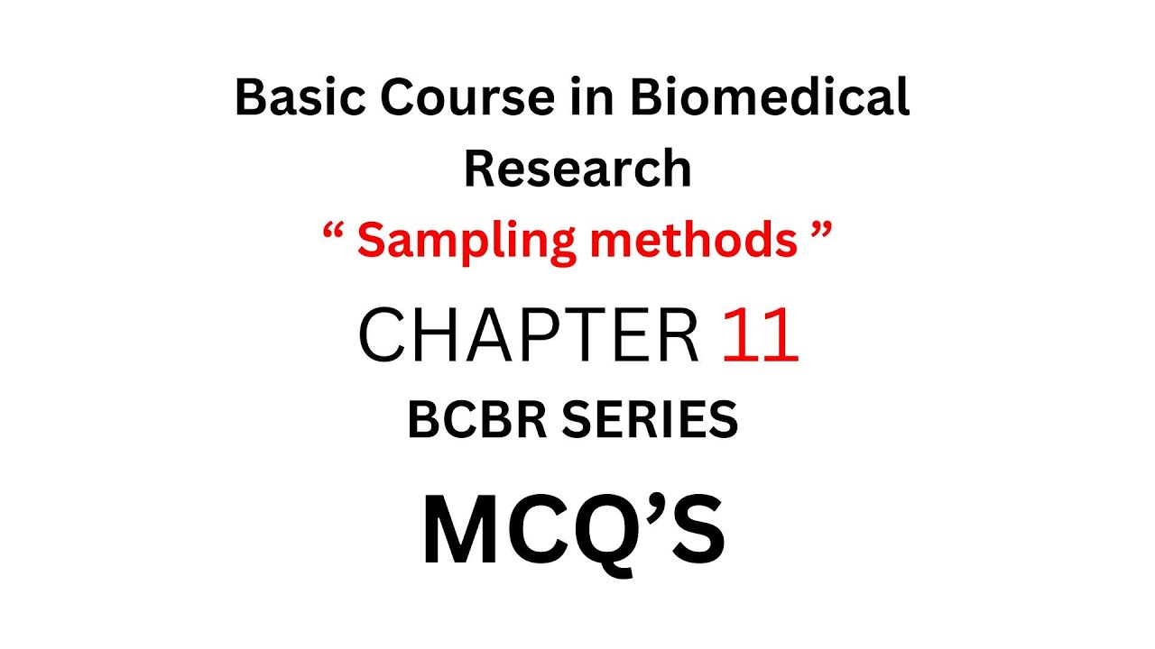 Sampling Methods in Research | CHAPTER 11 | MCQs & Quiz | BCBR Series