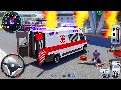 Ambulance Van Emergency Driving 2024 - 911 Helicopter Rescue Flight Simulator - Android GamePlay #3